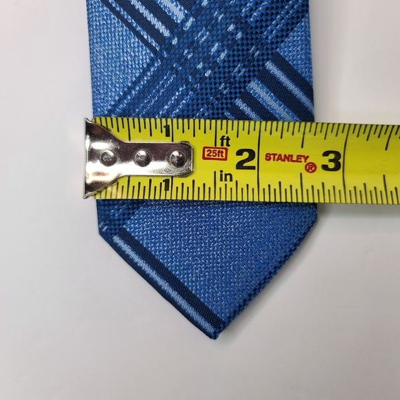 J.Ferrar Blue Stripe Tie. Extra Long. - Picture 3 of 6